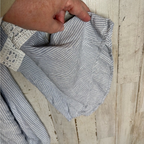 Jessica Simpson Boho Top Women's 1X 100% Cotton Bell Sleeves Stripes - Picture 6 of 15